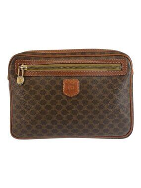 Celine Macadam Clutch Brown Gold